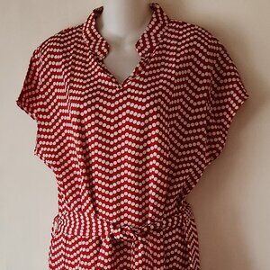Cute polka dot sundress sz L red white NWOT